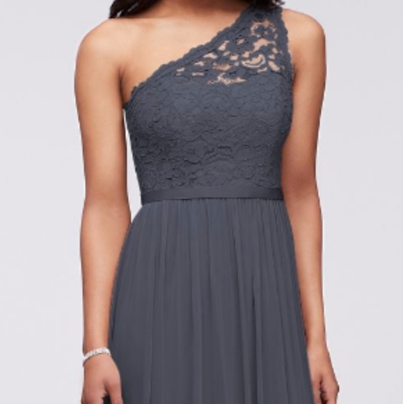 Davids Bridal Lace Chiffon Pewter Dark 